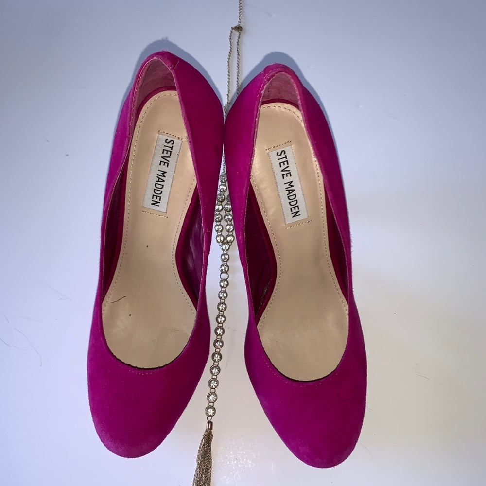 Steve Madden Suede Hot Pink Platform Heel